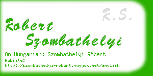 robert szombathelyi business card